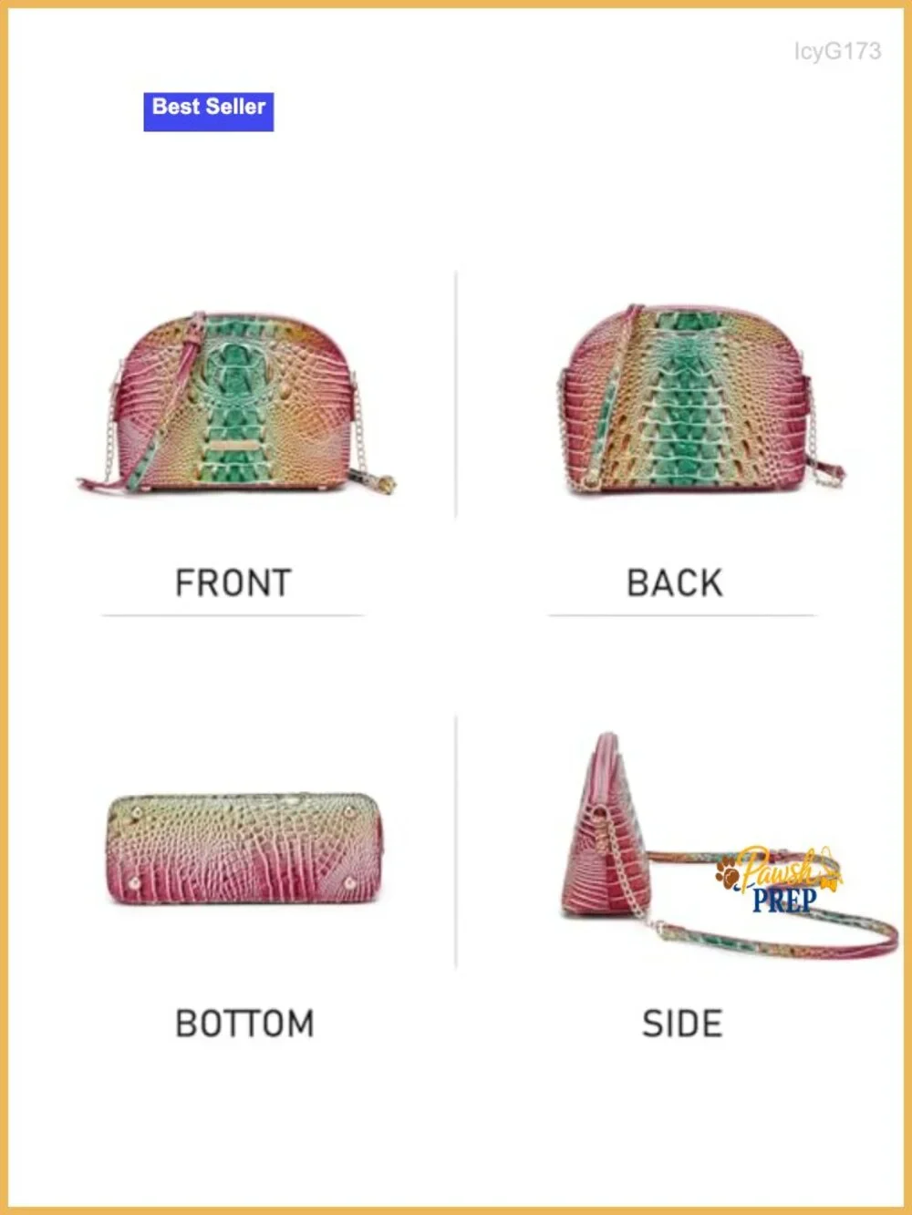 Satchel Purse Crocodile Embossed Vegan Leather Crossbody Shoulder Handbag Clutch